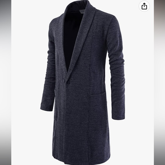 Men’s long cardigan nearkin grey - Picture 4 of 4